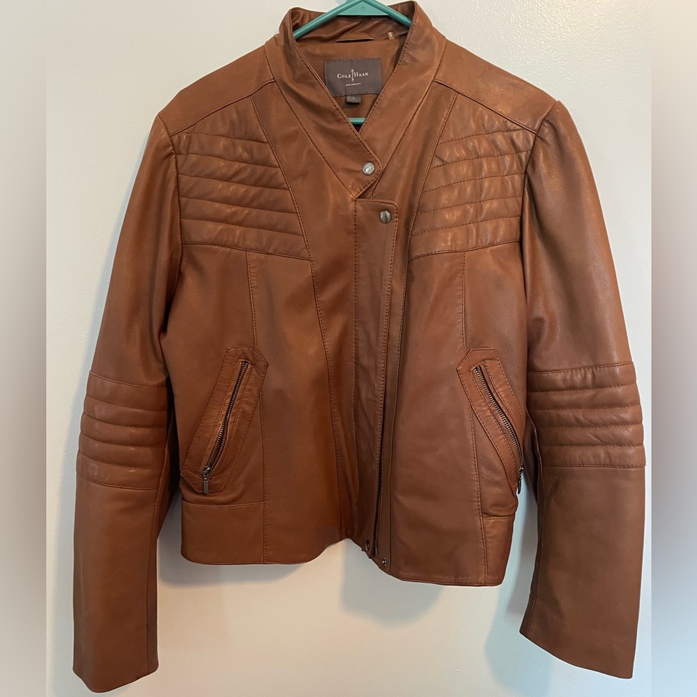 Cole haan leather jacket
